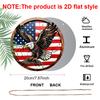 2D Flat Retro Round Aluminum Wall Hanging, Independence Day Flying Eagle Design, Indoor Outdoor Wall Decor, Home Commemorative Gift