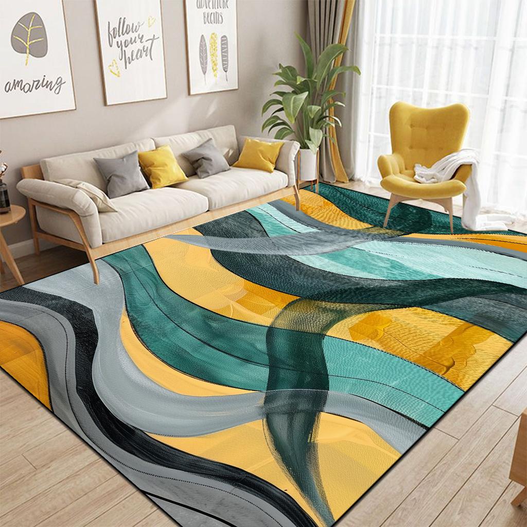 Abstrakter Stil Wohnzimmerteppich Nordische Dekoration Sofa Ins Farbe Teppiche für Schlafzimmer Nachttisch Große Größe Moderne Dekoration Bodenmatte für Zuhause