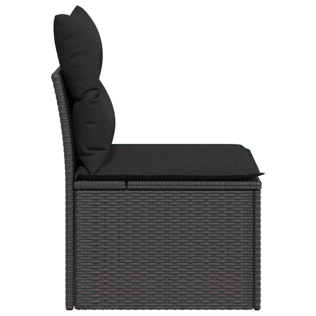 Vidaxl Garden Sofa Module, Armless, With Cushions, Black