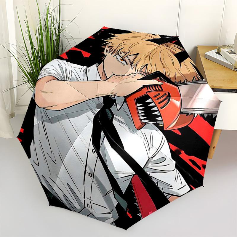 1pc Bakugo Katsuki Outdoor Umbrella - Automatic Opening/Closing, Portable 3-Fold Design with 8-Rib Iron Frame - Perfect Gift for Fans, Travelers, Dail