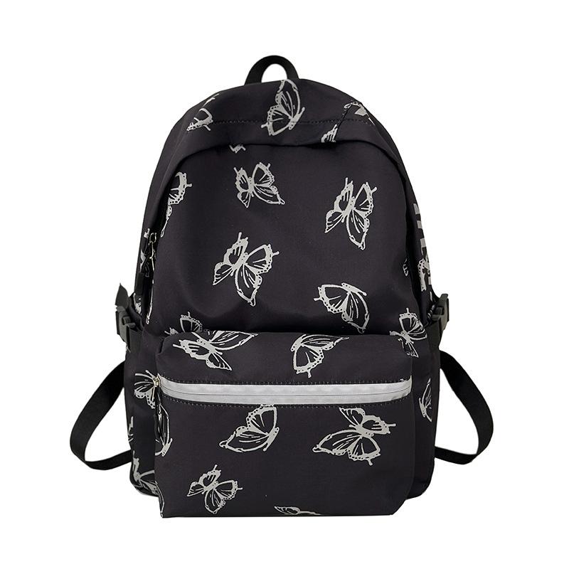 

Нишевый рюкзак с принтом бабочек женский 2025 новый универсальный повседневный школьный рюкзак для учениц средней школы single package