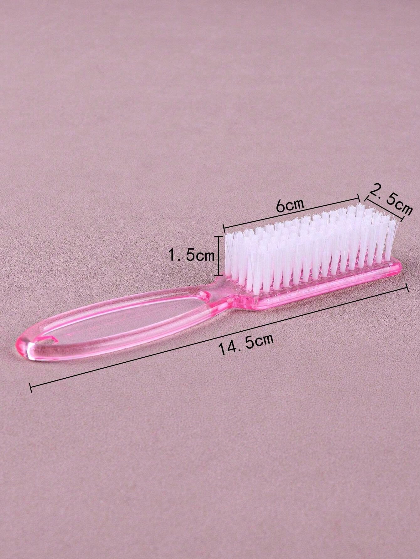 Nail Art Cleaning Brushes, Long Handle & Multi-Functional Brush Pink
