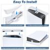 Horizontal Stand For PS5 Console, Anti-Slip Base with EVA Foam, Secure Fit With Screw, White ABS Bracket