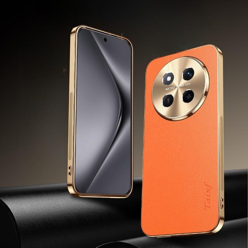 Texture Lichee Pattern Leather Plating Cover For Huawei Honor GT X9C X9c Smart Sfot Shockproof Lens Protection Bumper Case