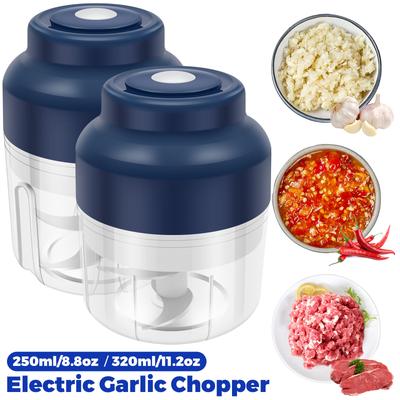Electric Mini Garlic Chopper 250/320 ML USB Charging Meat Grinder Detachable Garlic Mincer Kitchen Tools for Crushing Vegetables