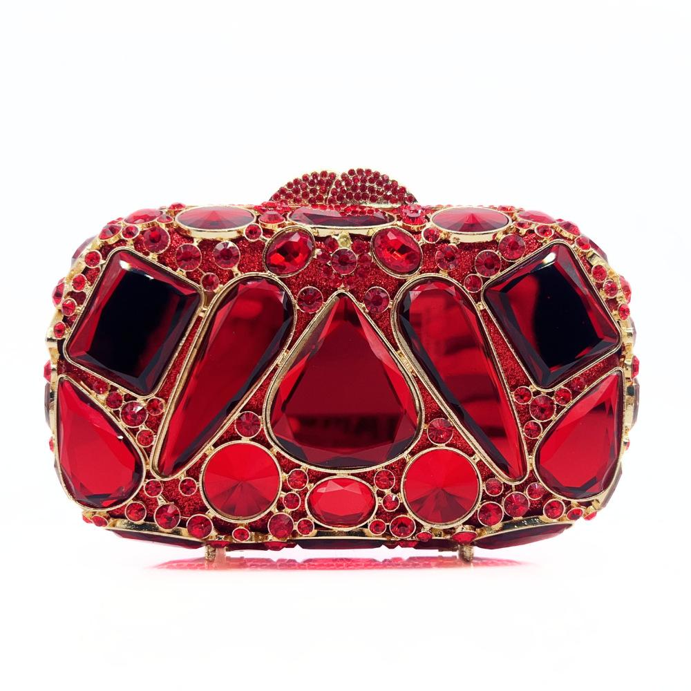 Bolso de Mano para Boda con Piedras Rosas Bolsos de Mano Nuevo Bolso de Mano de Noche para Fiesta de Boda Lujo WHTUOHENG Pedrería Bolsos de Mano de Cena Nupcial