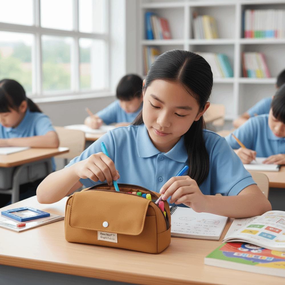 Solid Color Stationery Bag Cute Cartoon Storage Bag Advanced Pencil Case  School Supplies