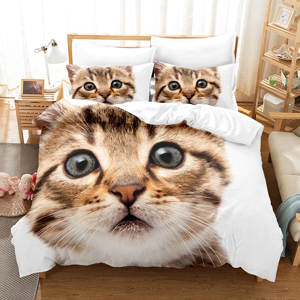 3D Cat Bedding Sets Duvet Cover Set With Pillowcase Twin Full Queen King Bedclothes Bed Linen