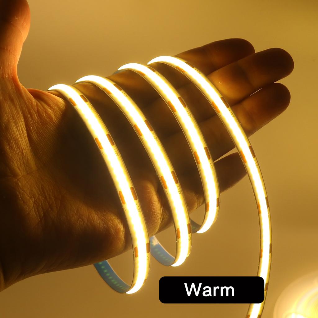 8mm 5mm 3mm PCB COB LED Strip Lights 12V 320LEDs/M RA90 Dimmable Adhesive Night Light Kitchen Room Mirror TV Backlight 9 Colors