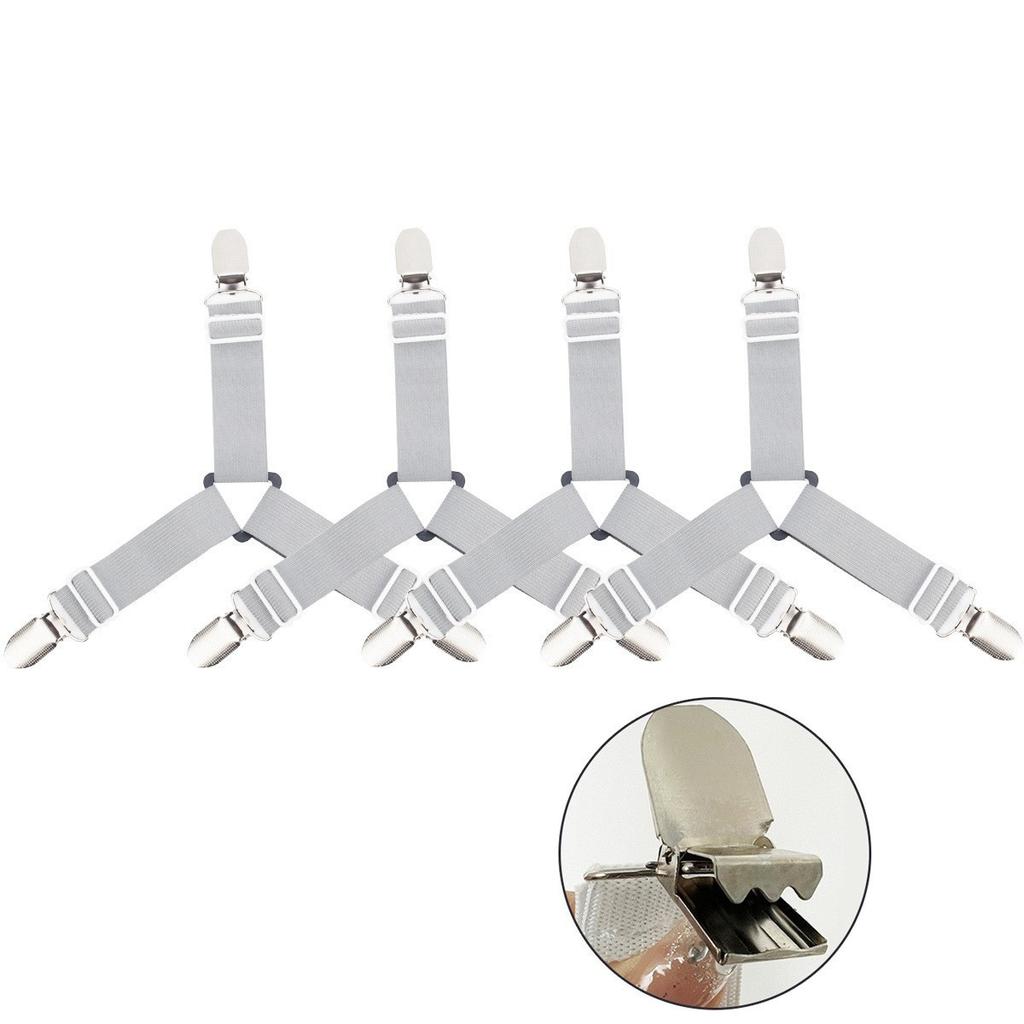 4PCS/Set Sheet Straps Bed Suspenders Adjustable Fitted Sheet Corner Holder Elastic Fasteners Clips