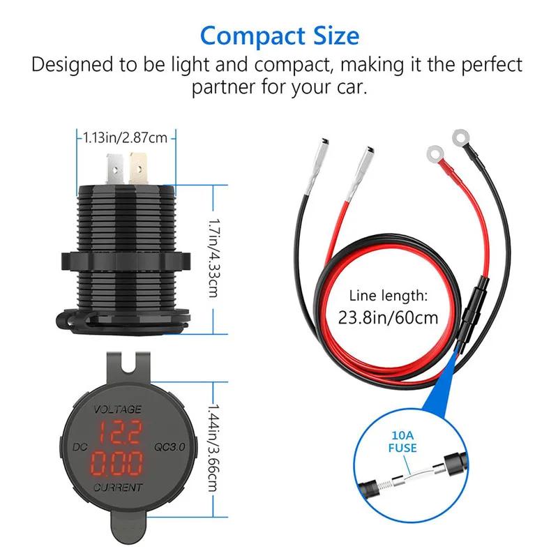 Quick Charge 3.0 USB Car Charger Socket Waterproof 12V/24V QC3.0 USB Fast Charger Socket Power Outlet for Car Phone Accessories