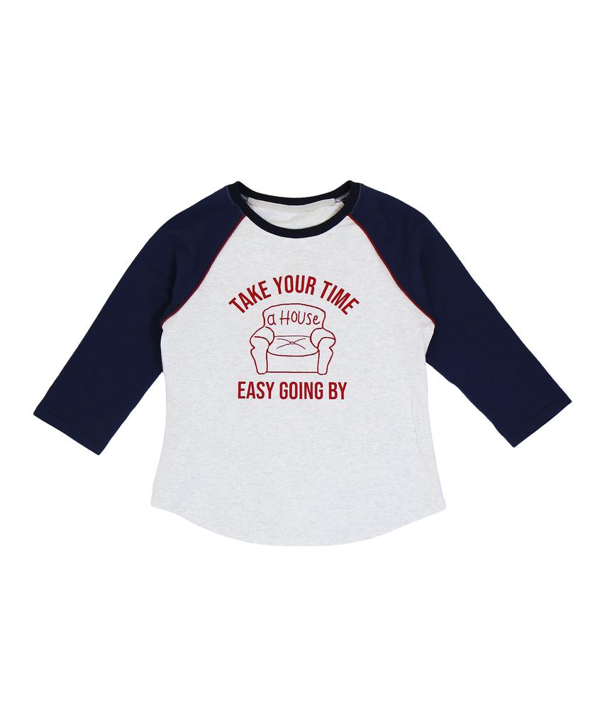 Kikoji Sofa Raglan T-Shirt_Navy