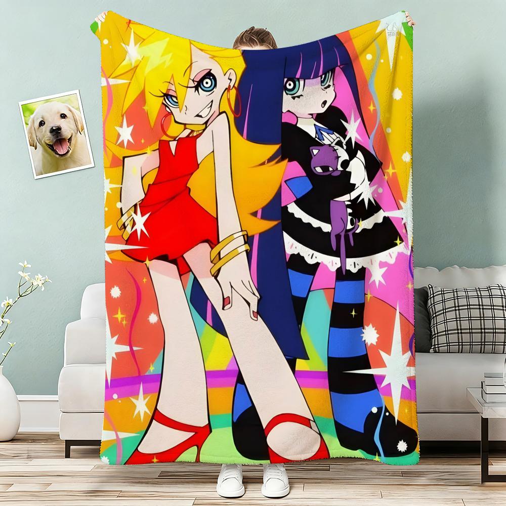 Panty And Stocking Throw Lightweight 240G Flannel Blanket Soft Skin-Friendly For Summer Cooling