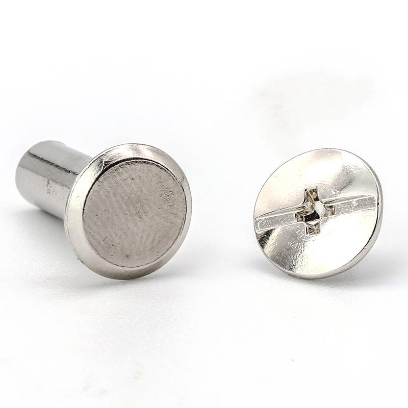 Nickel-Plated Locking Screw Set with Mother-and-Child Rivets & I-Shaped Binder Nails.