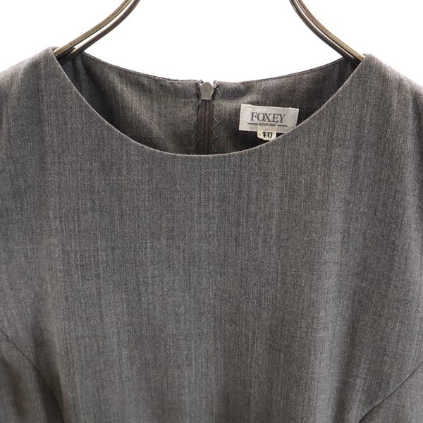 FOXEY Made in Japan wool No sleeve one piece 40 gray Women Used