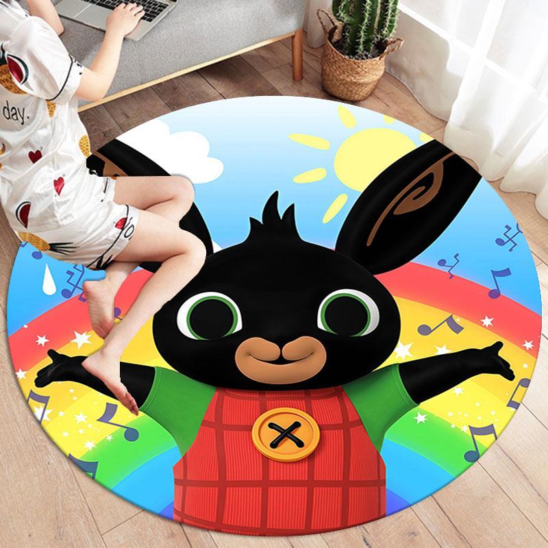 Bing Round Area Rug,Carpet Rug for Living Room Bedroom Sofa Playroom Decor,Non-slip Floor Mat