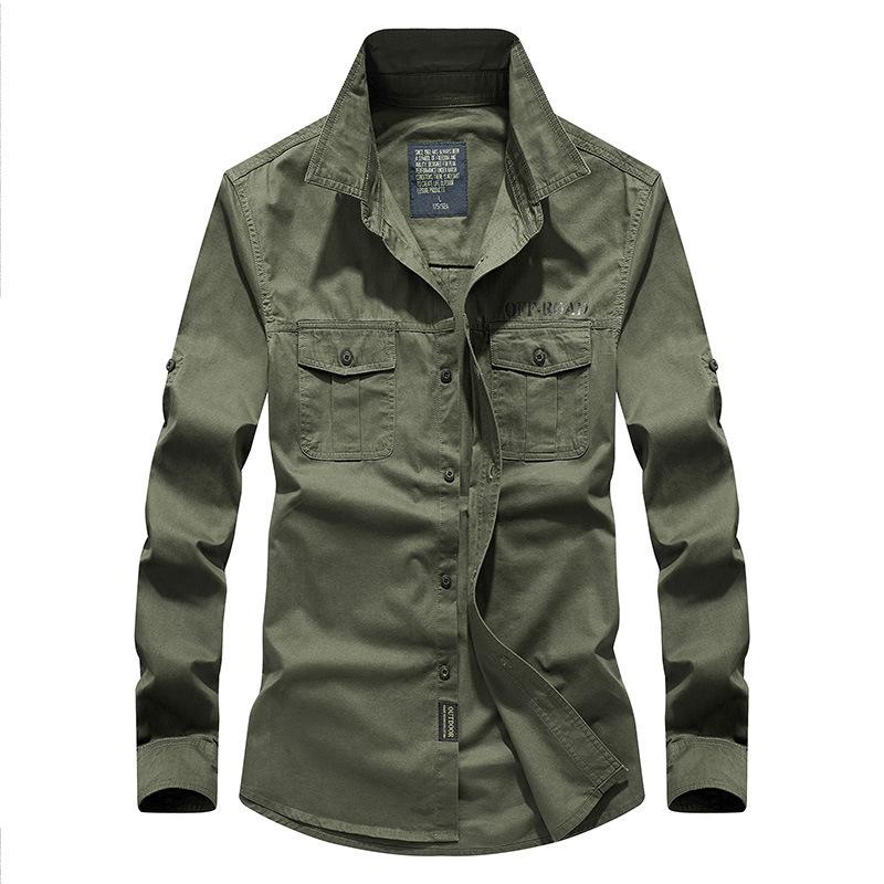 

Весна и осень Новая мужская деловая повседневная рубашка с длинным рукавом Утолщенная рубашка размера плюс S