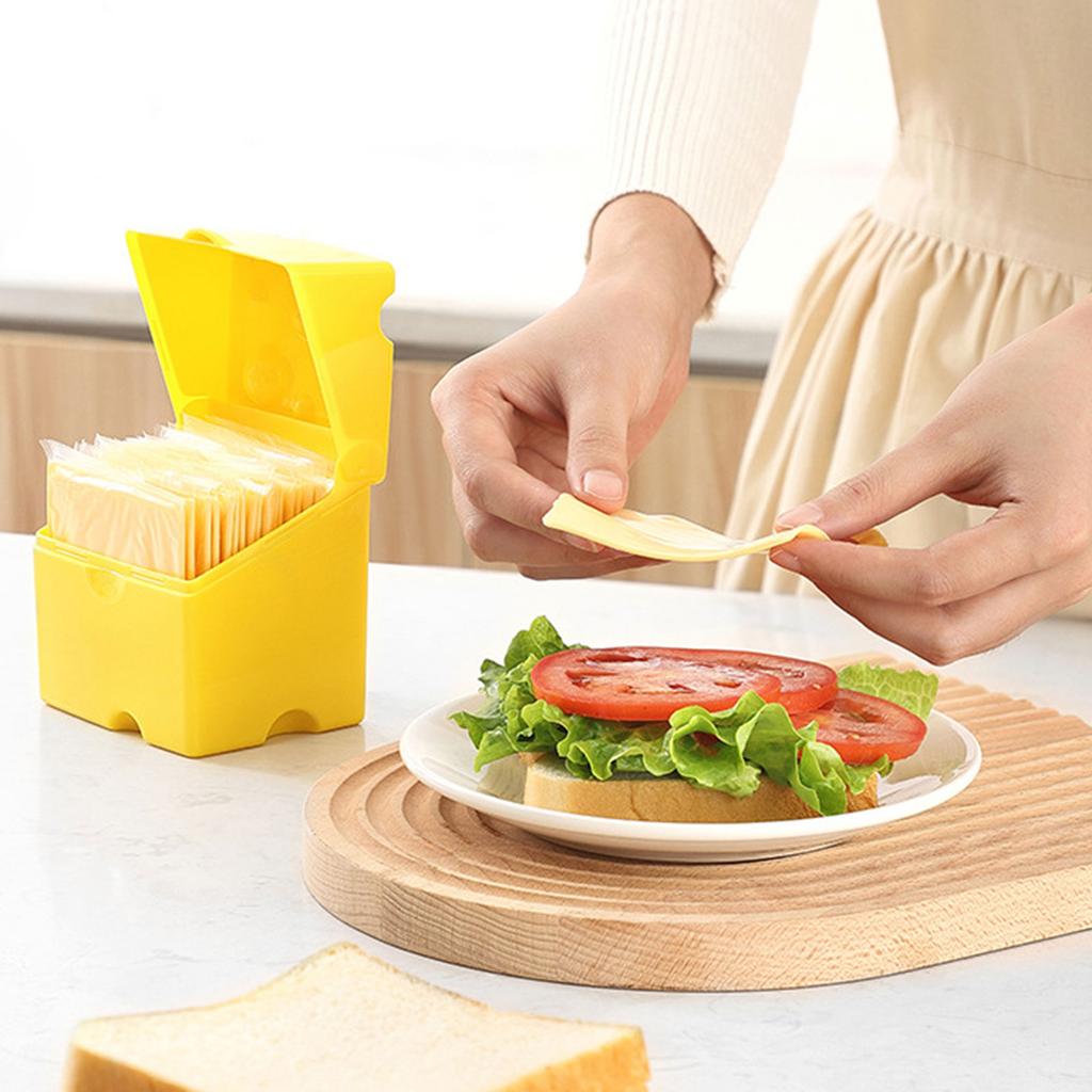 Plastic Cheese Block Storage Box with Lid Plastic Food Preservation Case Crisper Container for Picnics and Gatherings