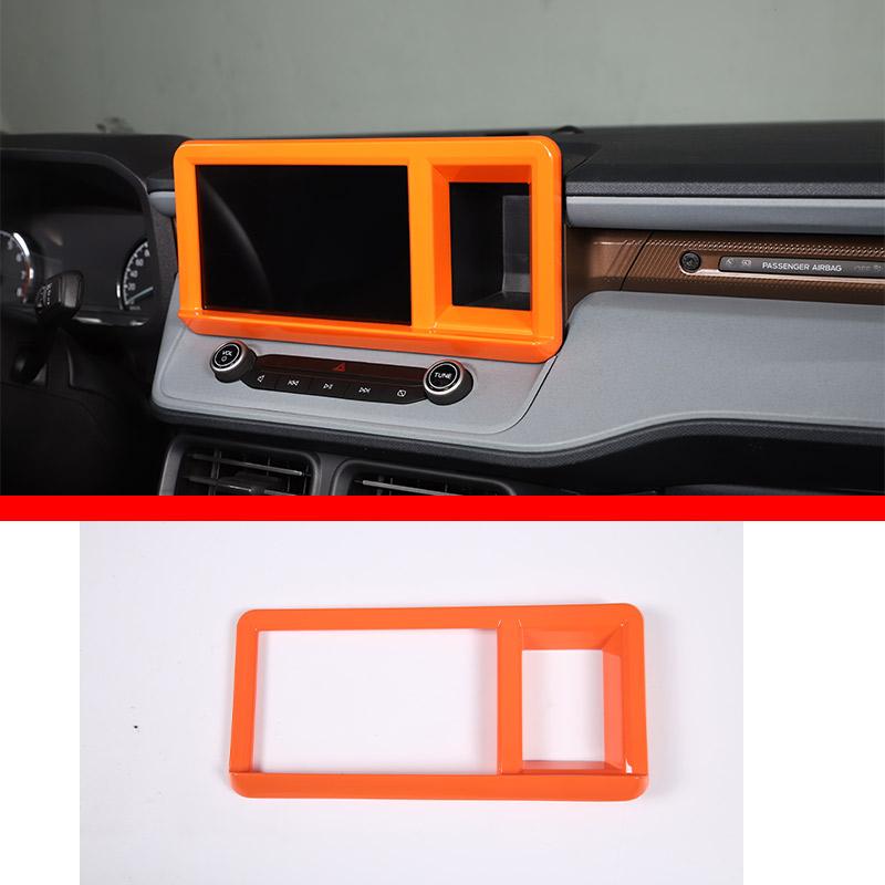 

For Ford Maverick 2026-2026 ABS Matte Black/Carbon fibre/Red Navigation Screen Decoration Trim Sticker Car Accessories помаранчевий