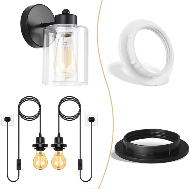 6Pieces Sturdy Plastic Lamp Shade Rings Chandeliers Replacement Light Fixture Adapters Easy Installion Designs