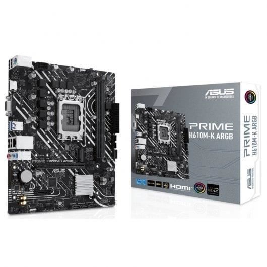 Carte mère - ASUS - PRIME H610M-K ARGB - Socket LGA1200 - Micro ATX - DDR4 SDRAM