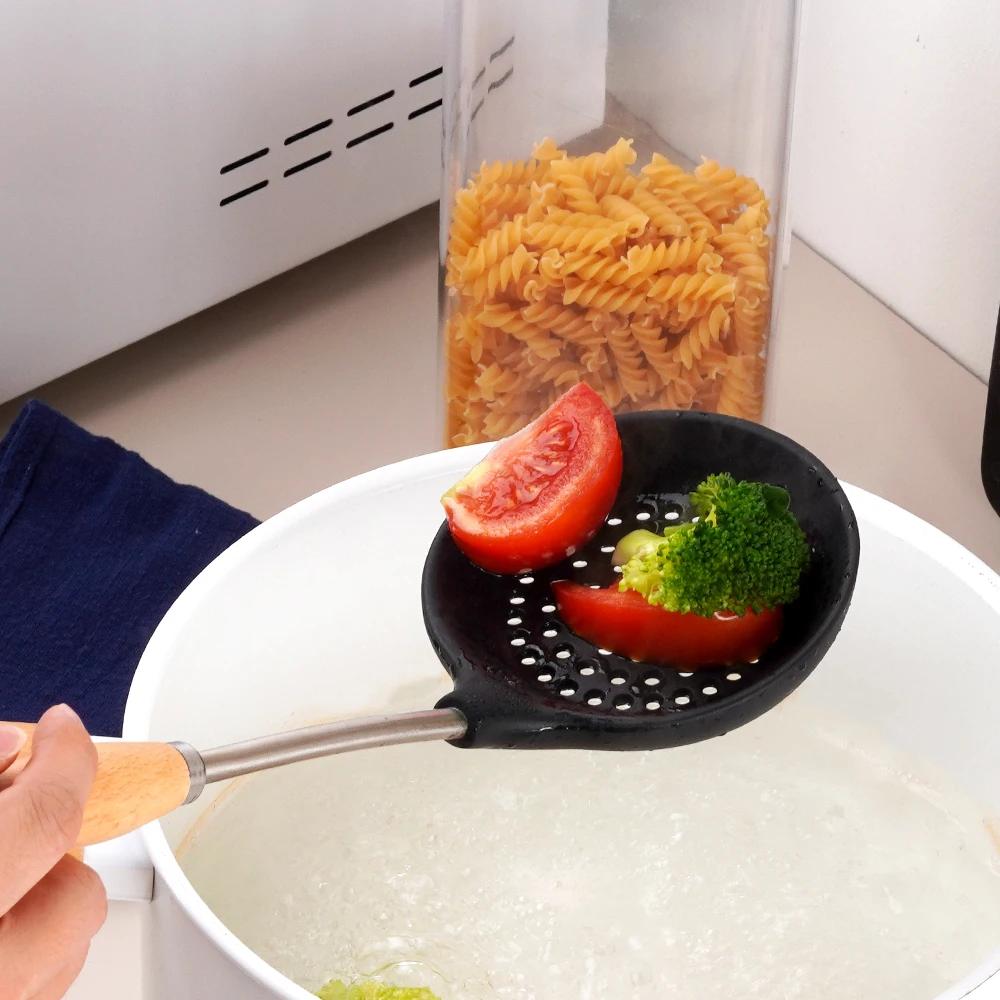 4Pcs High Quality Silicone Kitchenware Cooking Utensils Heat-resistant Spatula Turner Colander Shovel Kitchen Accessories