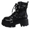 Women's Rivet Chain Design Short Boots Gothic Shoes Street Fashion Lady Rock Boots Metal Decor Punk Style Women Shoes