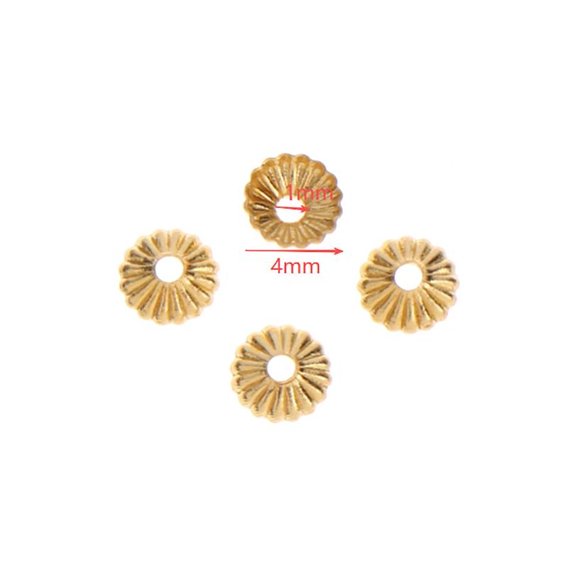 400Pcs 4Mm Flower Socket Bead Hat Accessories For Diy Bracelet Jewelry Findings Hollow Spacer Beads Handmade Material