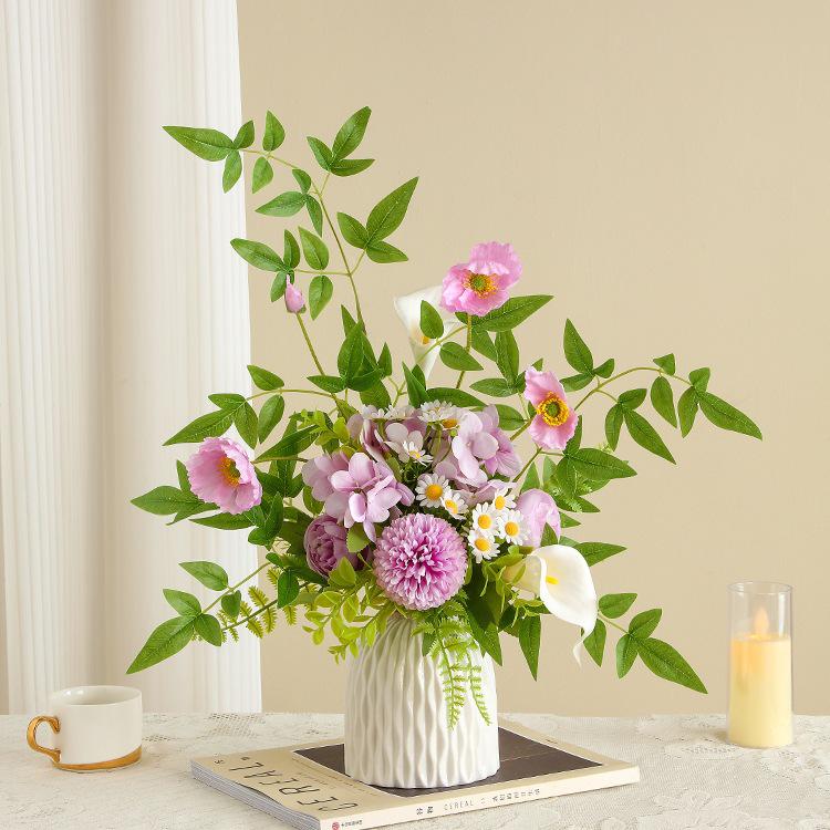 Yapay Çiçek Aranjmanları İçin Zarif Seramik Vazo - Oturma Odası veya Yemek Masası Dekorasyonu İçin Mükemmel