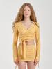 Painbei Ruched Skirt, Geo Yellow