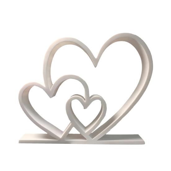 

Heart Sculpture 3D Printed Plastic Love Heart Figurine for Wedding Anniversary Couples Gift Modern Heart Statue for Home Coffee Table Dining белый