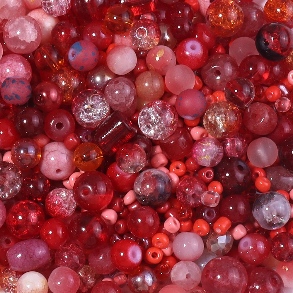 50g 3-12mm Mixed Size Glass Beads Colorful Loose Spacer Bead For Jewelry Making DIY Bracelet Necklace Phone Keychain Accessories