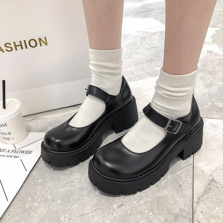Mary Jane Small Leather Shoes New Platform British Style Women's Shoes Spring and Autumn Versatile Skirt High Heel Single Shoes