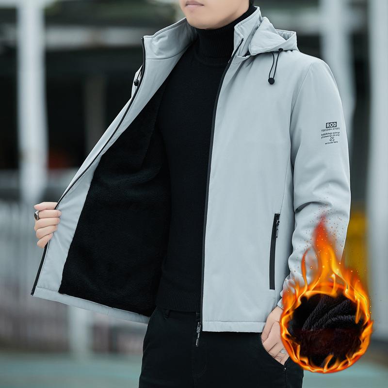 Men's Hooded Jacket Spring and Autumn New Casual Versatile Top Stand-up Collar Jacket Men's Coat Clothes