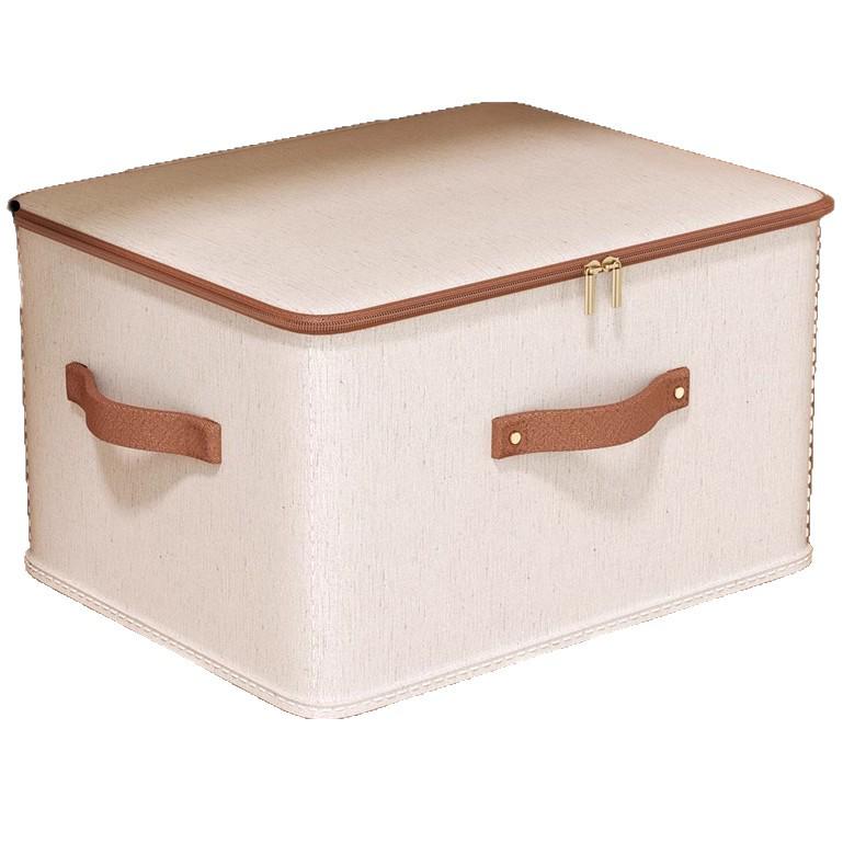 Home Cotton Bedroom Tianshan Linen Storage Box With Lid Toy And Wardrobe Organizer