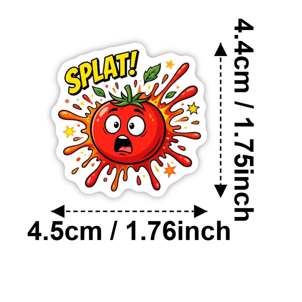 50 Cartoon Tomato Fun Stickers Hand Account Decorative Luggage Water Cup Stickers Waterproof No Glue Funny Emoji Stickers
