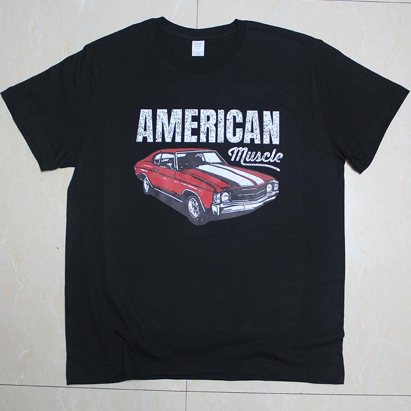 Summer Tshirt Mens American Muscle Car Graphic Print Short Sleeve Tshirt Fashion Fit Tees For Males