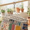20/30 Clips Socks Drying Rack Stainless Steel Underwear Socks Holder Sock Laundry Airer  Balcony