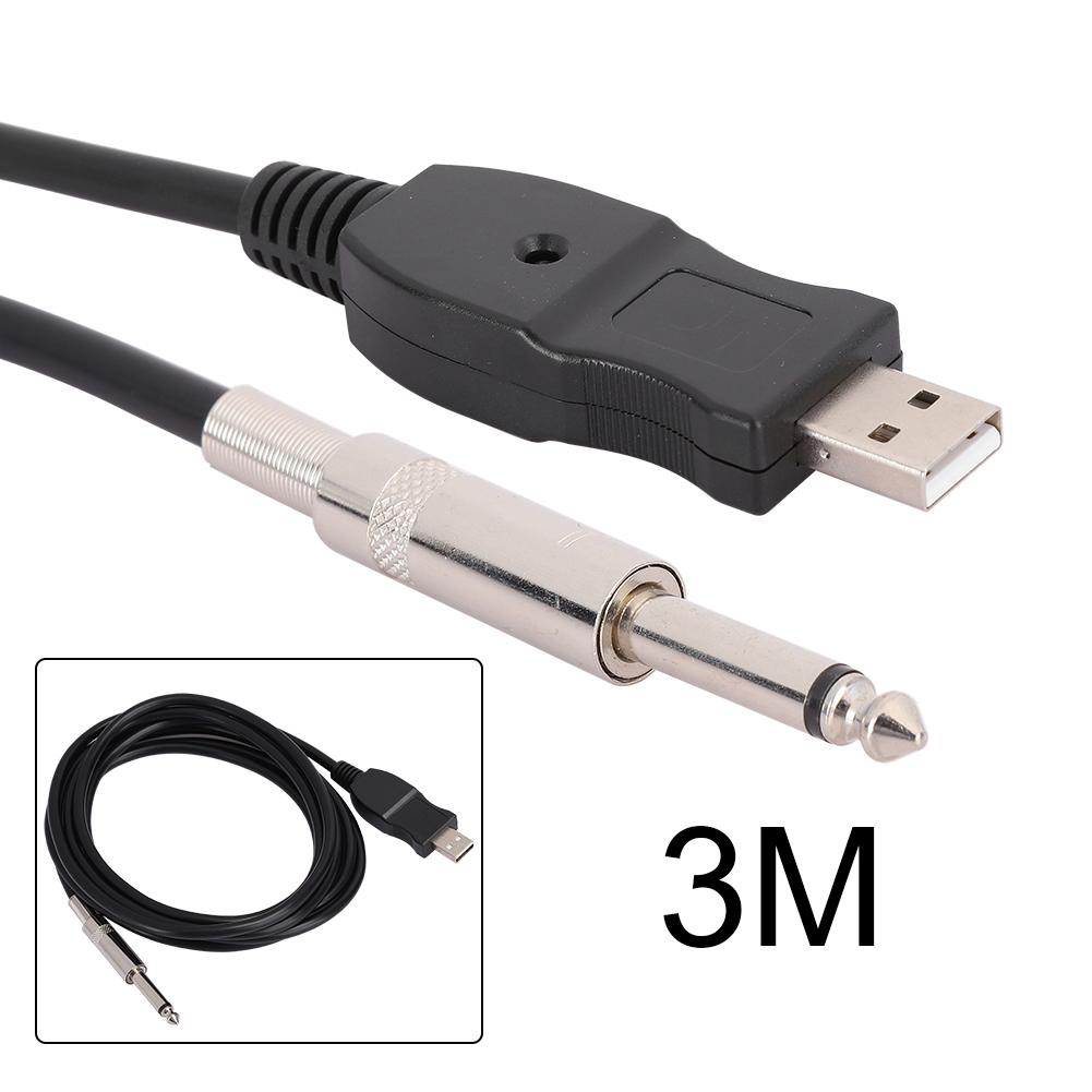 Portable Guitar USB O Cable Computer Wire Link Connection Instrument Adapterblack 300cm