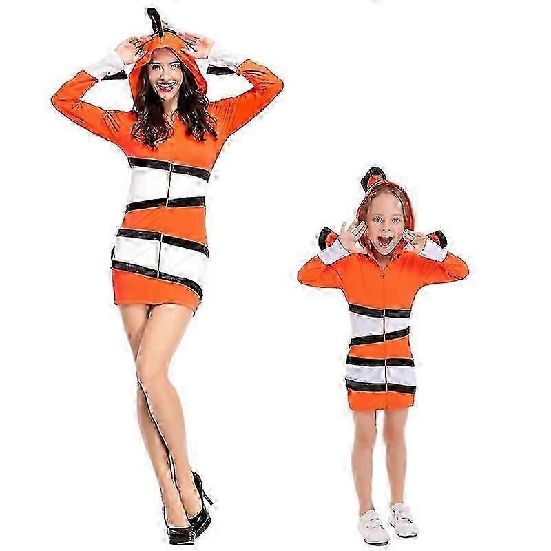 Finding Nemo Clownfish Cospaly Costume Kids Girl Adult Women Dress Animated Film Nemo Clothing Halloween Christmas Party New Arrival