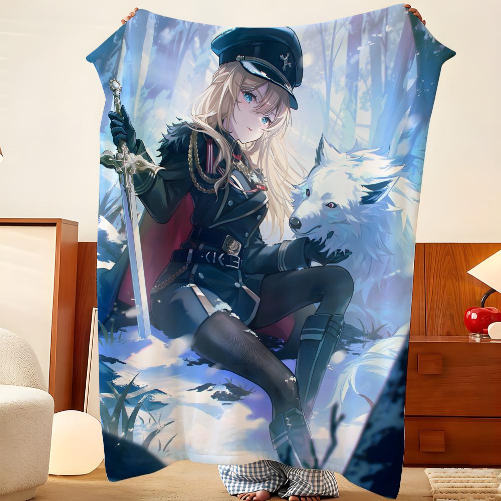 Game A-Azur L-Lane Throw Flannel Throw Blanket, Lightweight Cozy, Durable Washable cute Cool