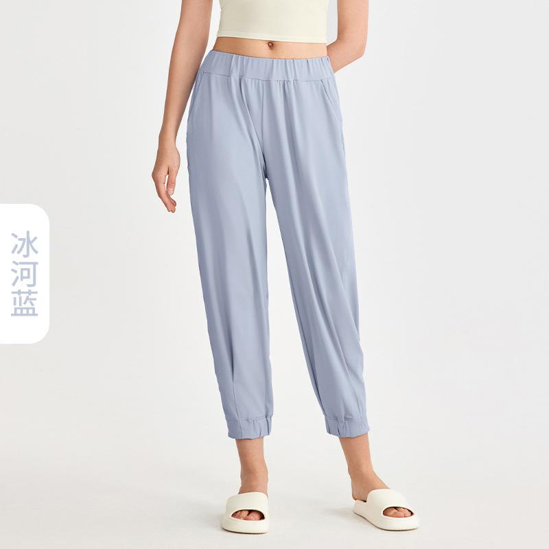 New high-waisted sweatpants casual women's cool elastic leggings fitness trousers thin loose breathable yoga trousers