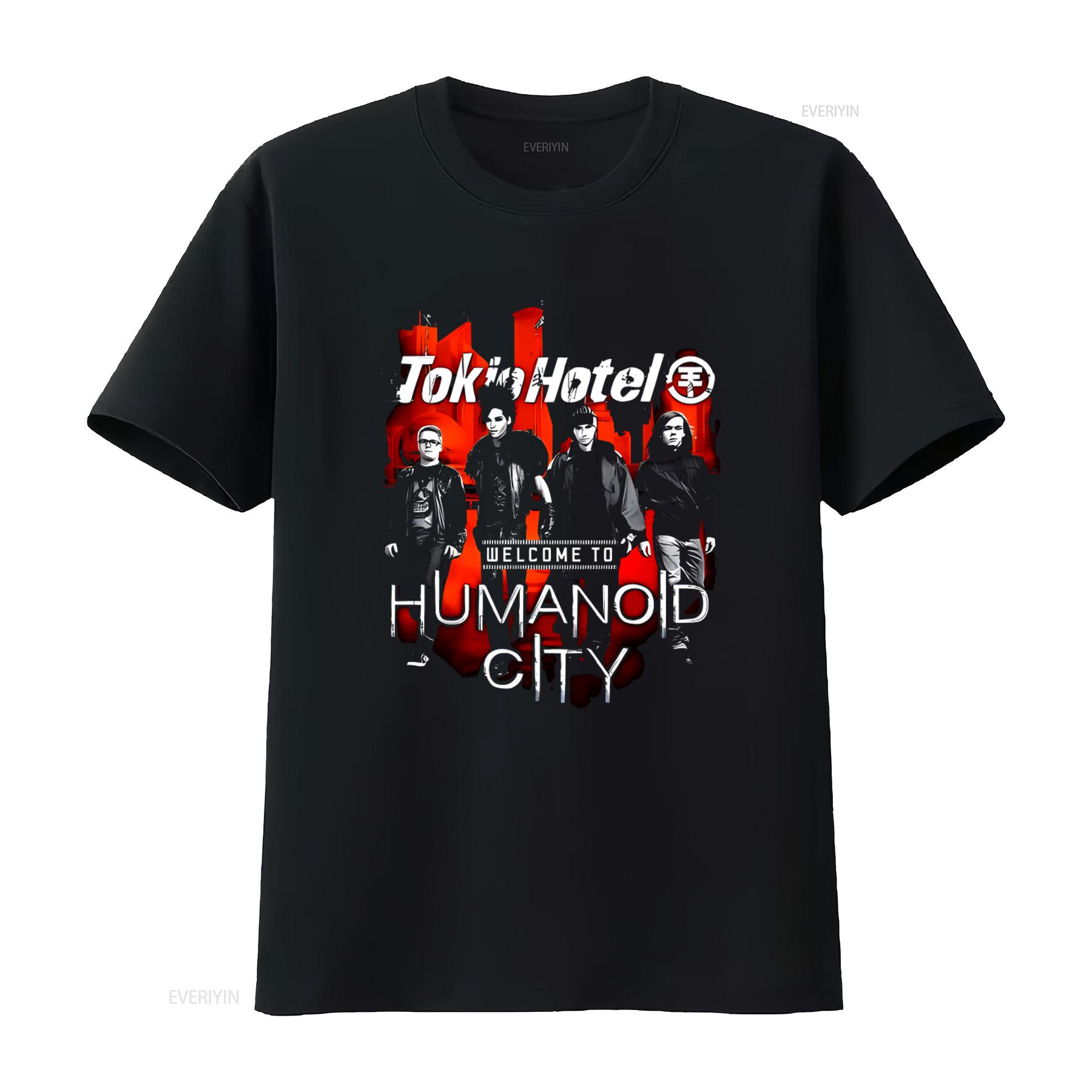

Tokio Hotel Welcome To Humanoid City Tour 2010 T Shirt Cotton Men S 5XL Cool Band Design vintage Washed graphic fashion Casual 4XL