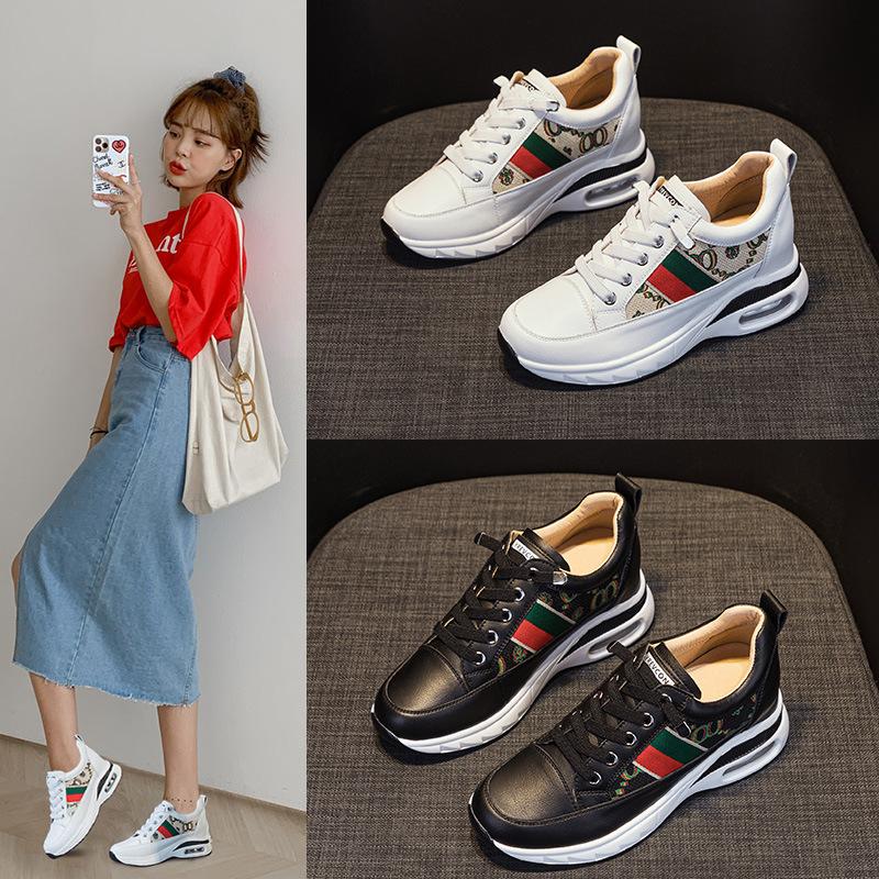 Platform-soled Forrest Gump shoes women's 2025 spring new Korean version of casual sports dad shoes shoes genuine leather little white shoes women's s
