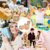 20pcs Kraft Paper Candy Boxes with PVC Clear Window for Party Wedding Baby Shower Square BurlyWood 8.05x8.05x8.05cm