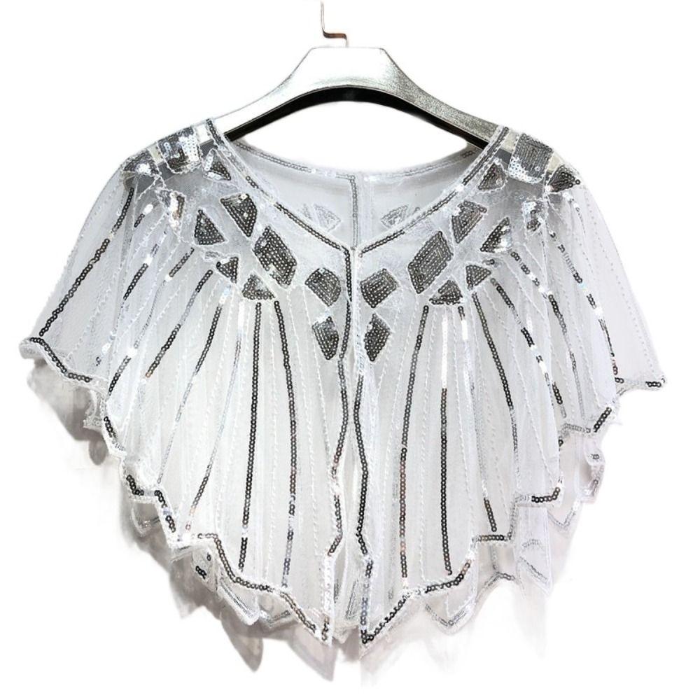 Evening Dress Accessories Sequins Shawl Wraps Party Evening Cape Elegant Ladies Flapper Cover Up