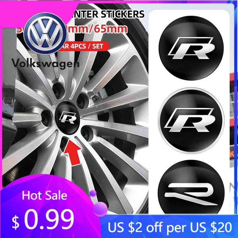 Per VW Volkswagen Jetta MK5 Golf 4pz 56mm 60mm 65mm Coprimozzo Centrale Ruota Auto Adesivo Accessori Per Volkswagen Tiguan Bora POL