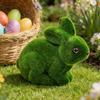 Flocked Statue,Foam Miniature Figurine Collectible Creative Bunny Easter Decor Art Sculpture for