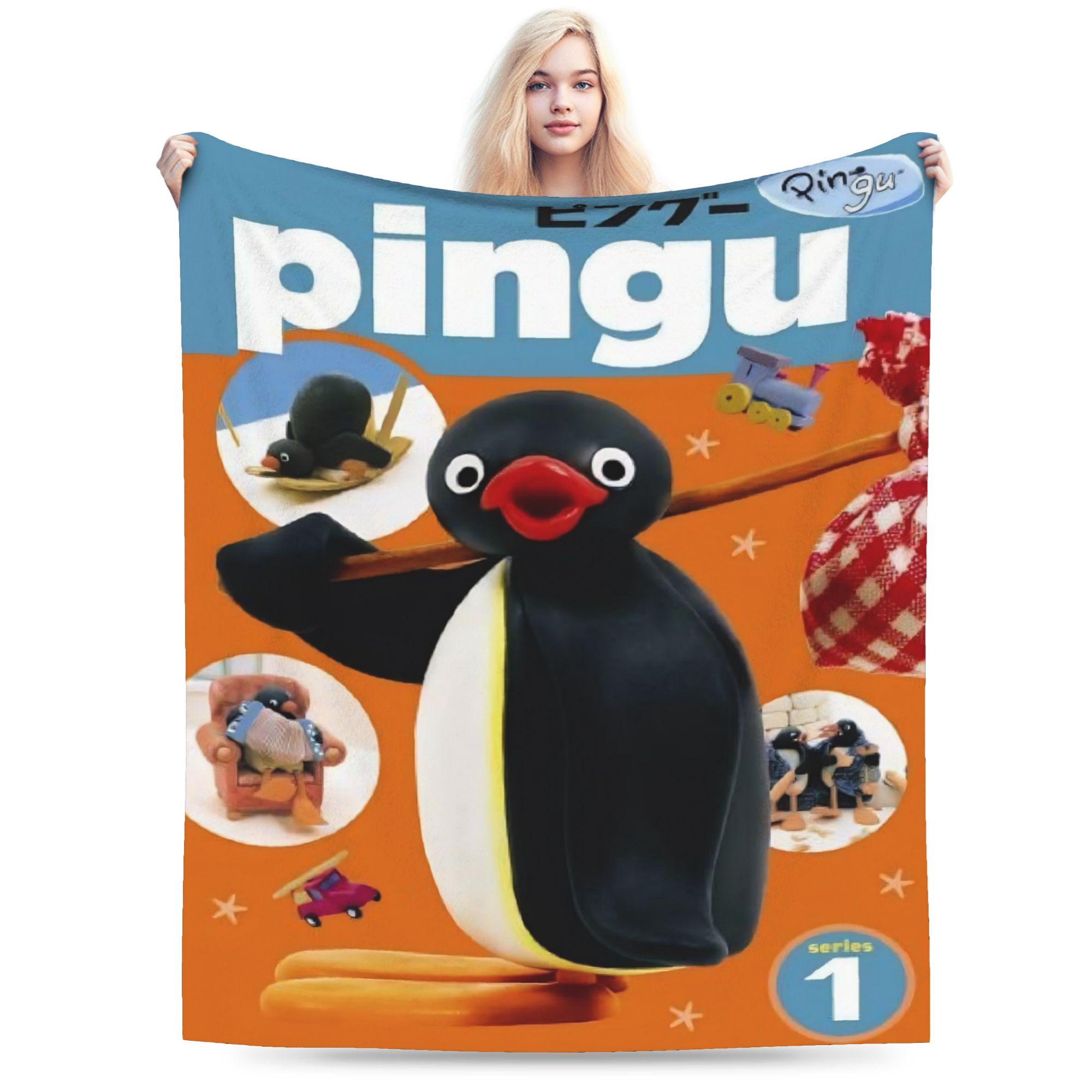 

Noot Pingu Fleece Throw Blankets Penguin Cartoon Blankets for Bedding Couch Ultra-Soft Bedding Throws 30x40in