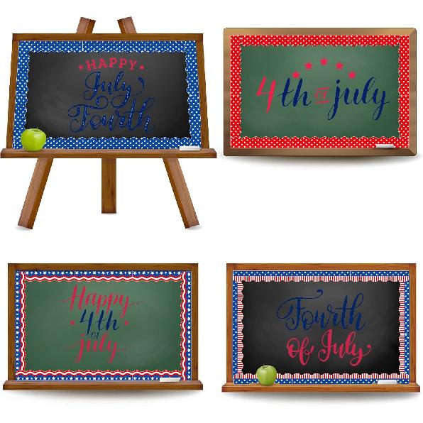 Waline 69Ft 4th of July Bulletin Board Trim Border Stickers 4 Design Self-Adhesive n Flag Border Decals for Independence Day Classroom Decoration
